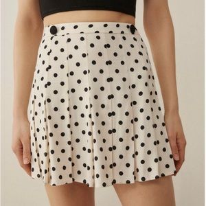 Reformation Portia Rockabilly polka dot mini skirt